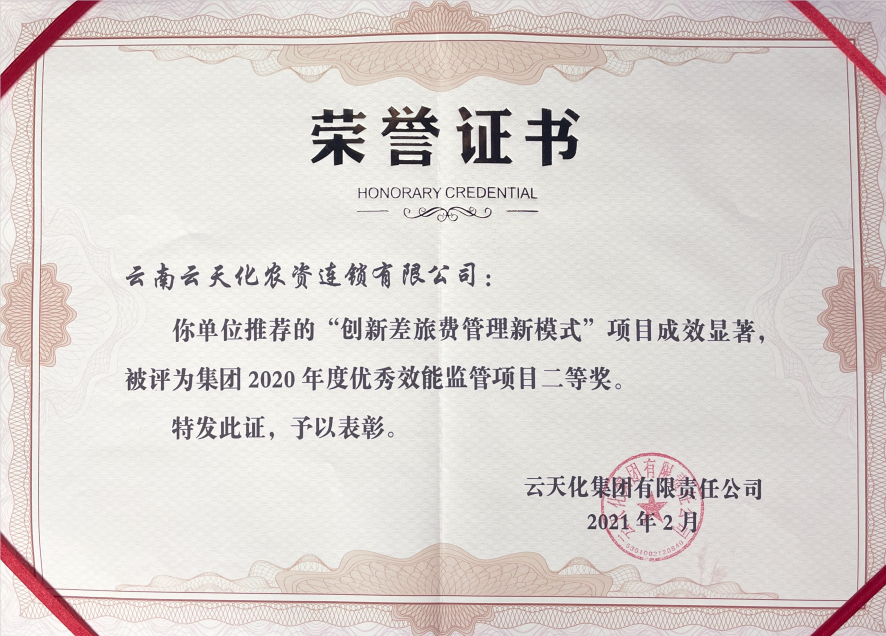 農(nóng)資-2020-集團(tuán)“優(yōu)秀效能監(jiān)察項目”...